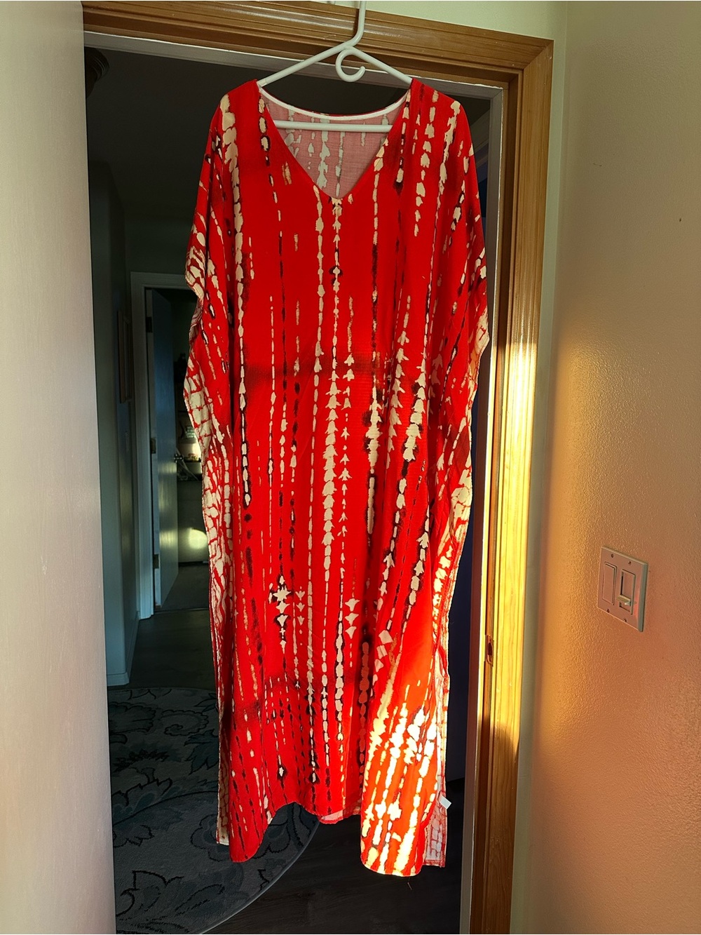 Red V-Neck Women’s Caftan